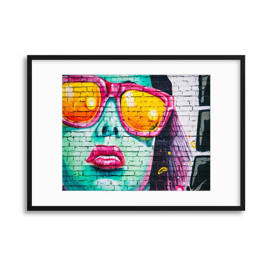 Street Art, Sunglasses Framed Print - USTAD HOME