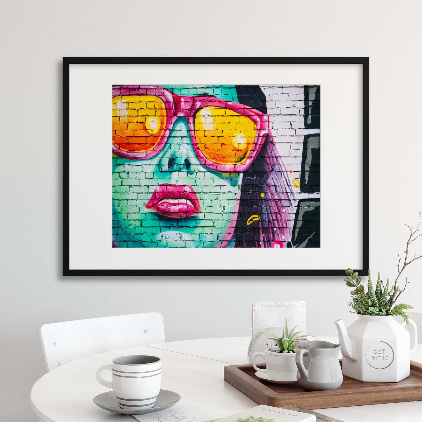 Street Art, Sunglasses Framed Print - USTAD HOME