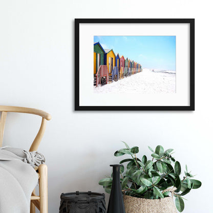 Colourful Beach Huts Framed Print - USTAD HOME