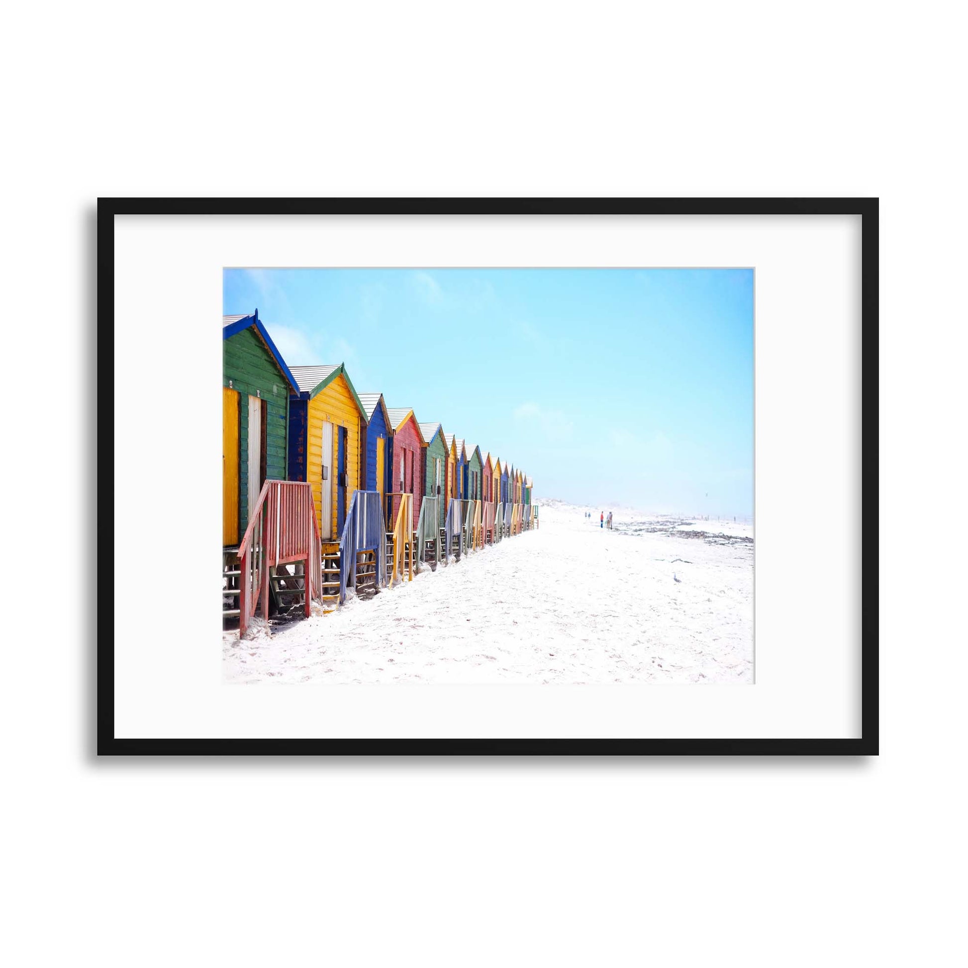 Colourful Beach Huts Framed Print - USTAD HOME