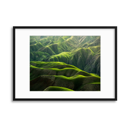 Folds of Green Framed Print - USTAD HOME