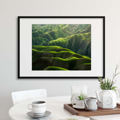 Folds of Green Framed Print - USTAD HOME