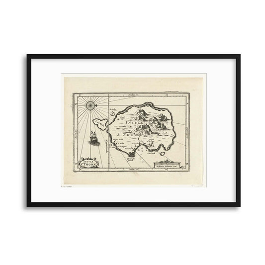 Insule S. Thome Vintage Map, Rijksmuseum Collection Framed Print - USTAD HOME