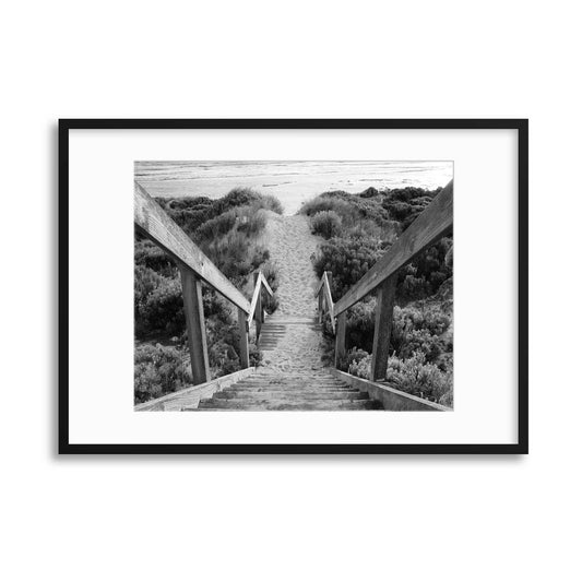 Beach Steps Framed Print - USTAD HOME