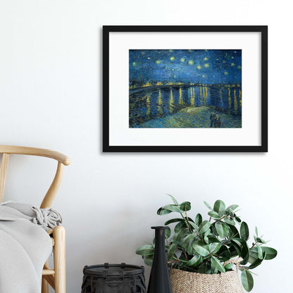 Van Gogh, &quot;Starry Night Over The Rhone&quot; Framed Print - USTAD HOME