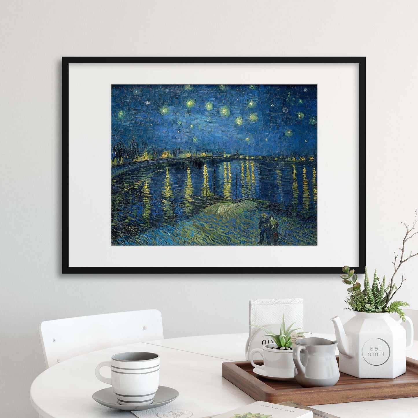 Van Gogh, &quot;Starry Night Over The Rhone&quot; Framed Print - USTAD HOME