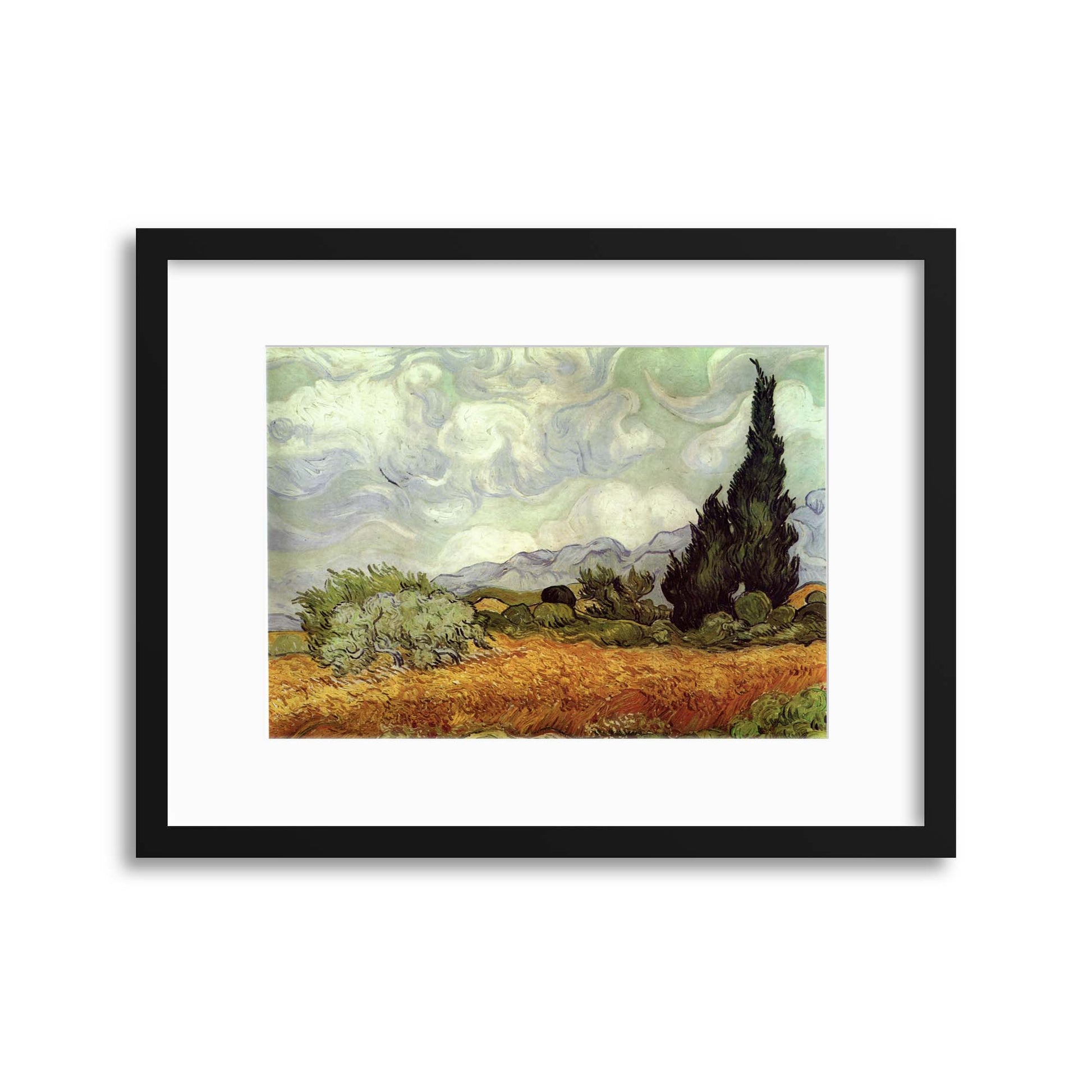 Van Gogh, &quot;Wheat Field with Cypresses&quot; Framed Print - USTAD HOME