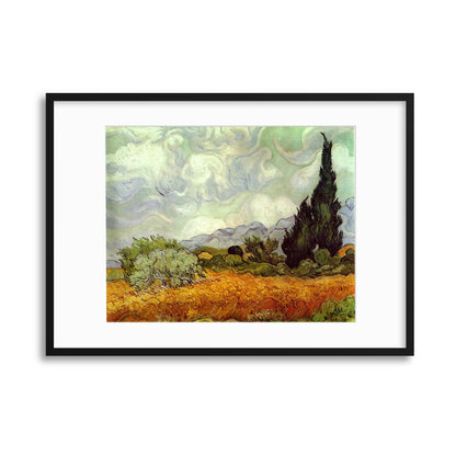 Van Gogh, &quot;Wheat Field with Cypresses&quot; Framed Print - USTAD HOME