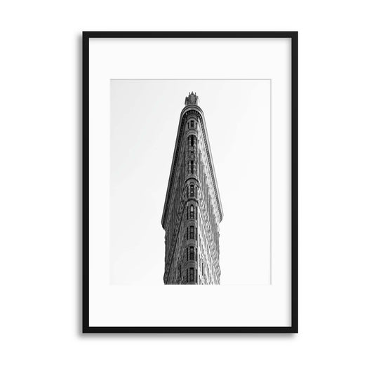 Flat Iron Building, New York in Monochrome Framed Print - USTAD HOME