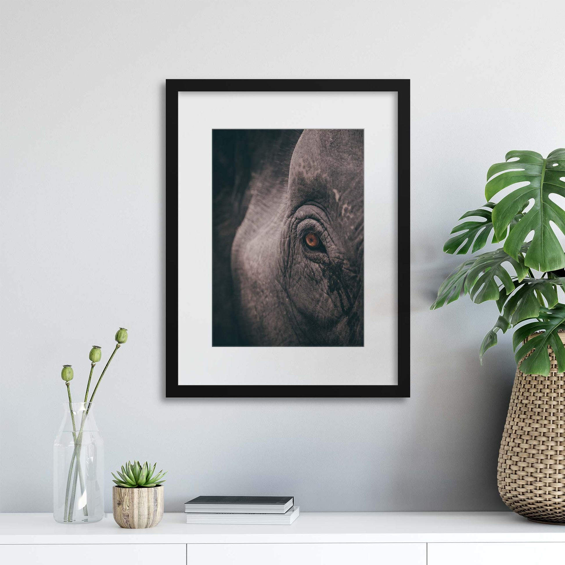 Elephant Eye Framed Print - USTAD HOME