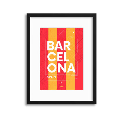 Barcelona City Travel Poster Framed Print - USTAD HOME
