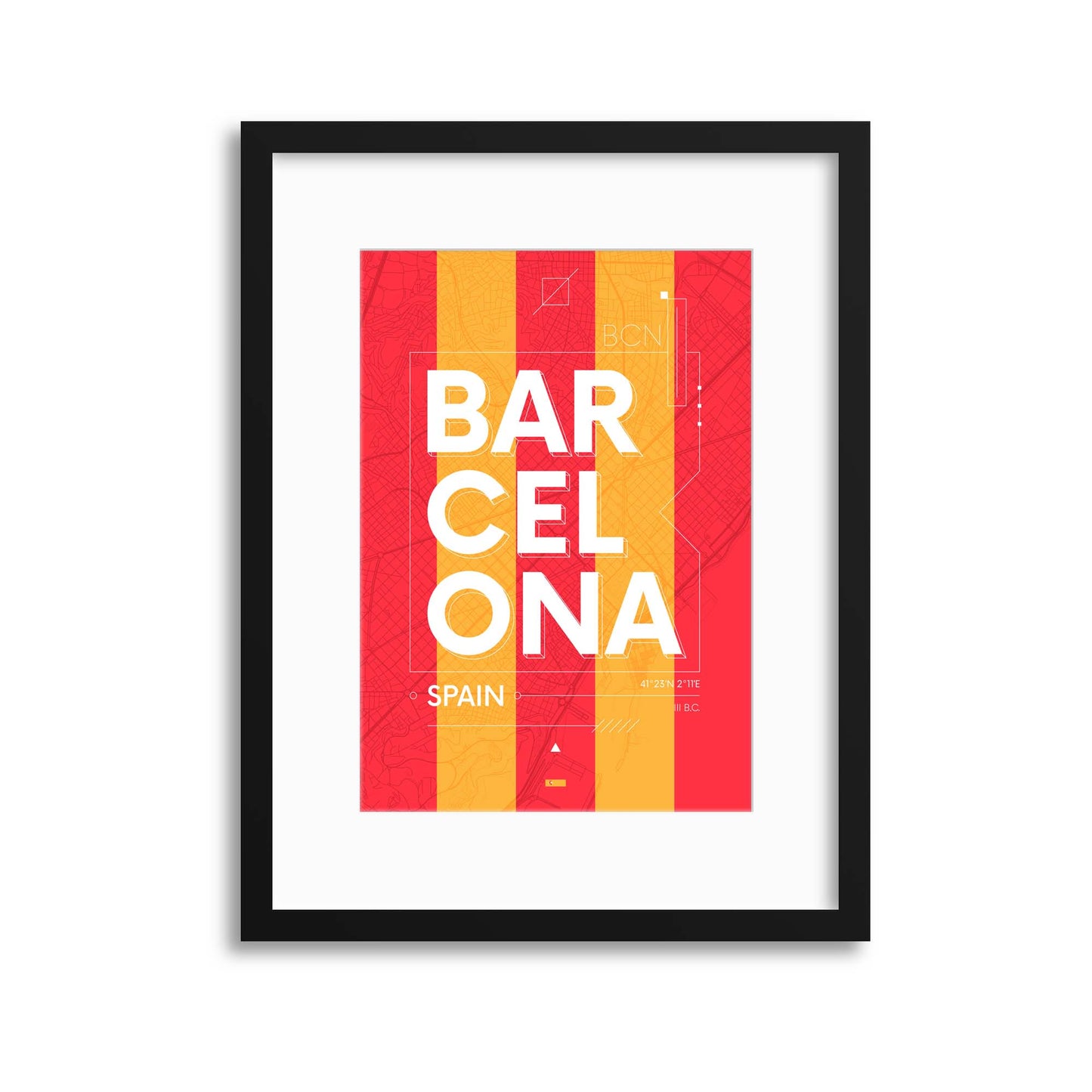 Barcelona City Travel Poster Framed Print - USTAD HOME