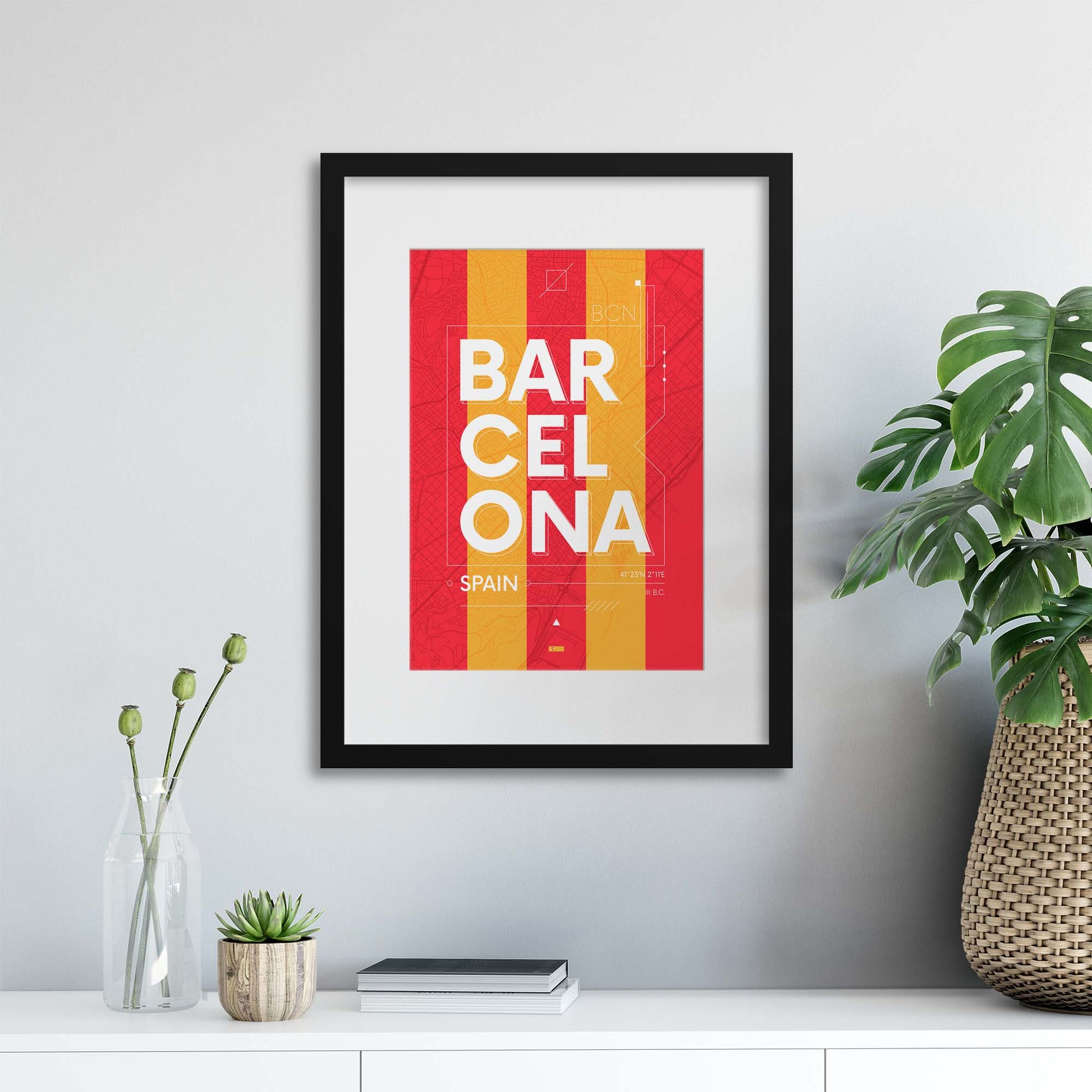 Barcelona City Travel Poster Framed Print - USTAD HOME