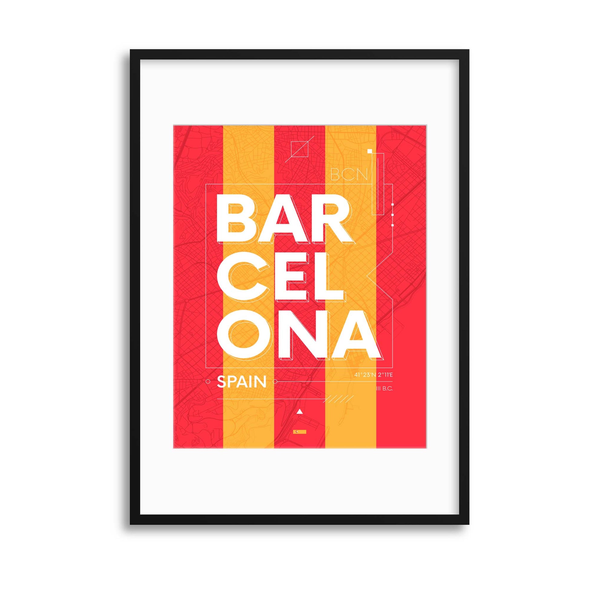 Barcelona City Travel Poster Framed Print - USTAD HOME