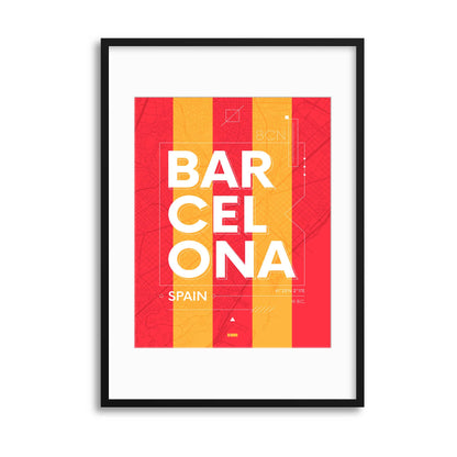 Barcelona City Travel Poster Framed Print - USTAD HOME