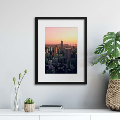 Manhattan Dusk Framed Print - USTAD HOME