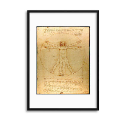 Leonardo da Vinci, &quot;The Vitruvian Man&quot; Framed Print - USTAD HOME