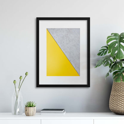 Grey/Yellow Abstraction Framed Print - USTAD HOME