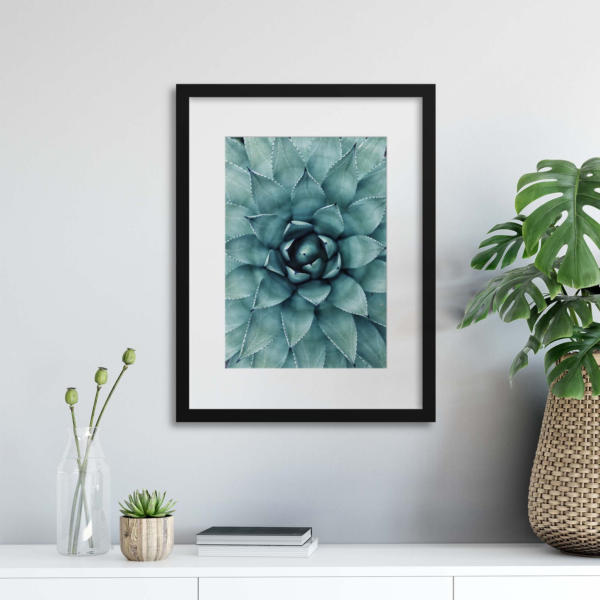 Agave Macro Framed Print - USTAD HOME