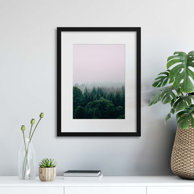 Green Forest, Grey Mist Framed Print - USTAD HOME