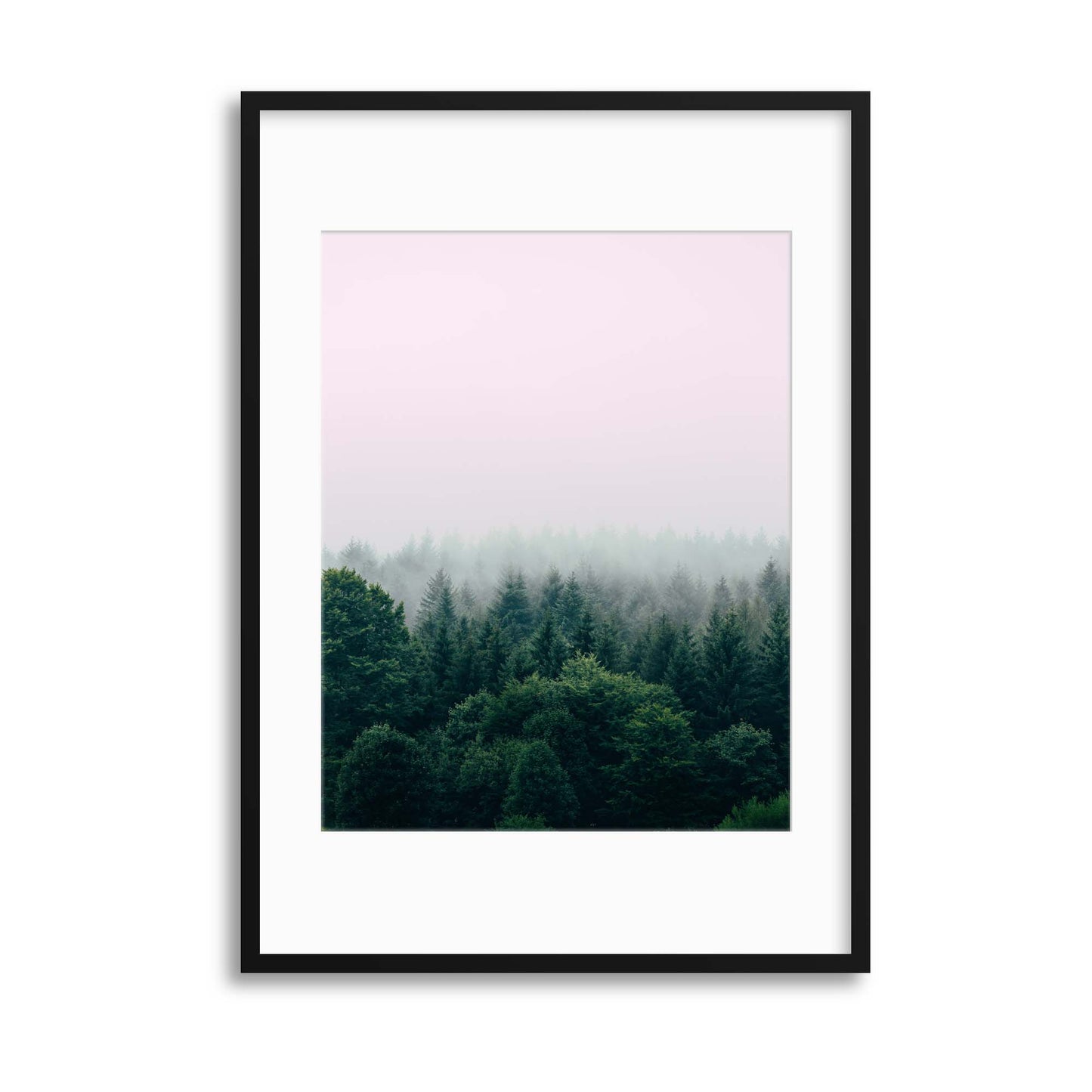 Green Forest, Grey Mist Framed Print - USTAD HOME