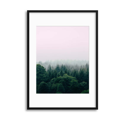 Green Forest, Grey Mist Framed Print - USTAD HOME