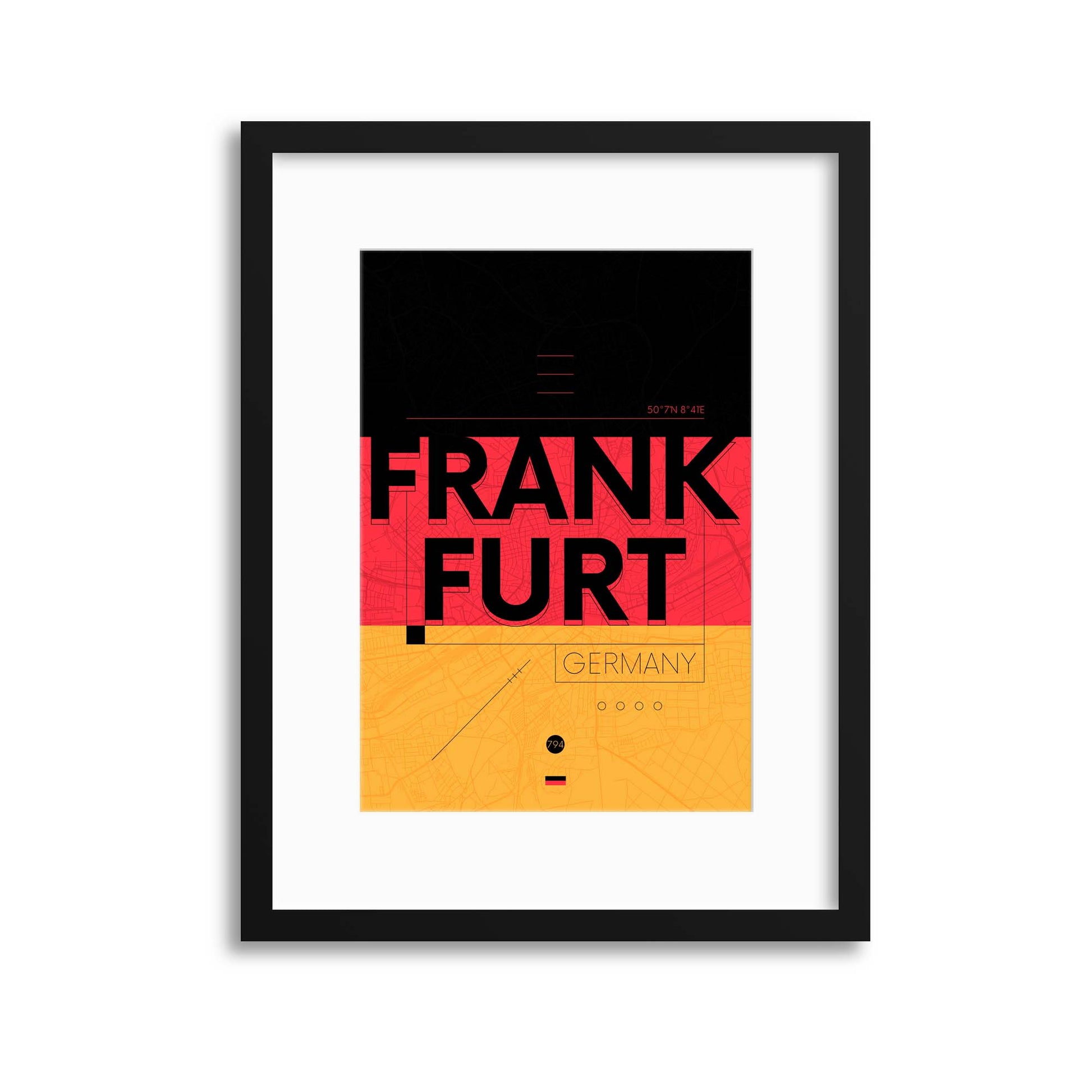 Frankfurt City Travel Poster Framed Print - USTAD HOME