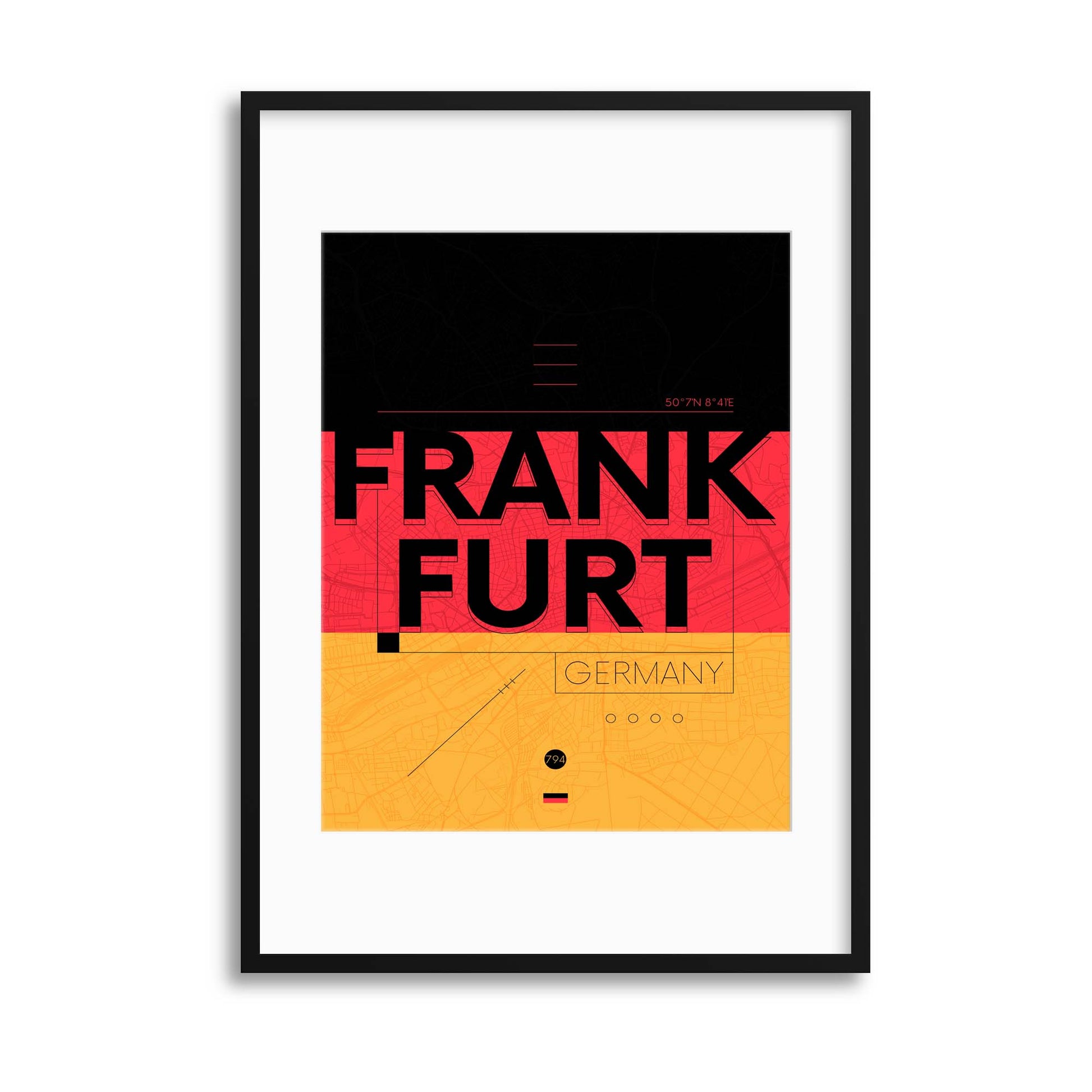 Frankfurt City Travel Poster Framed Print - USTAD HOME