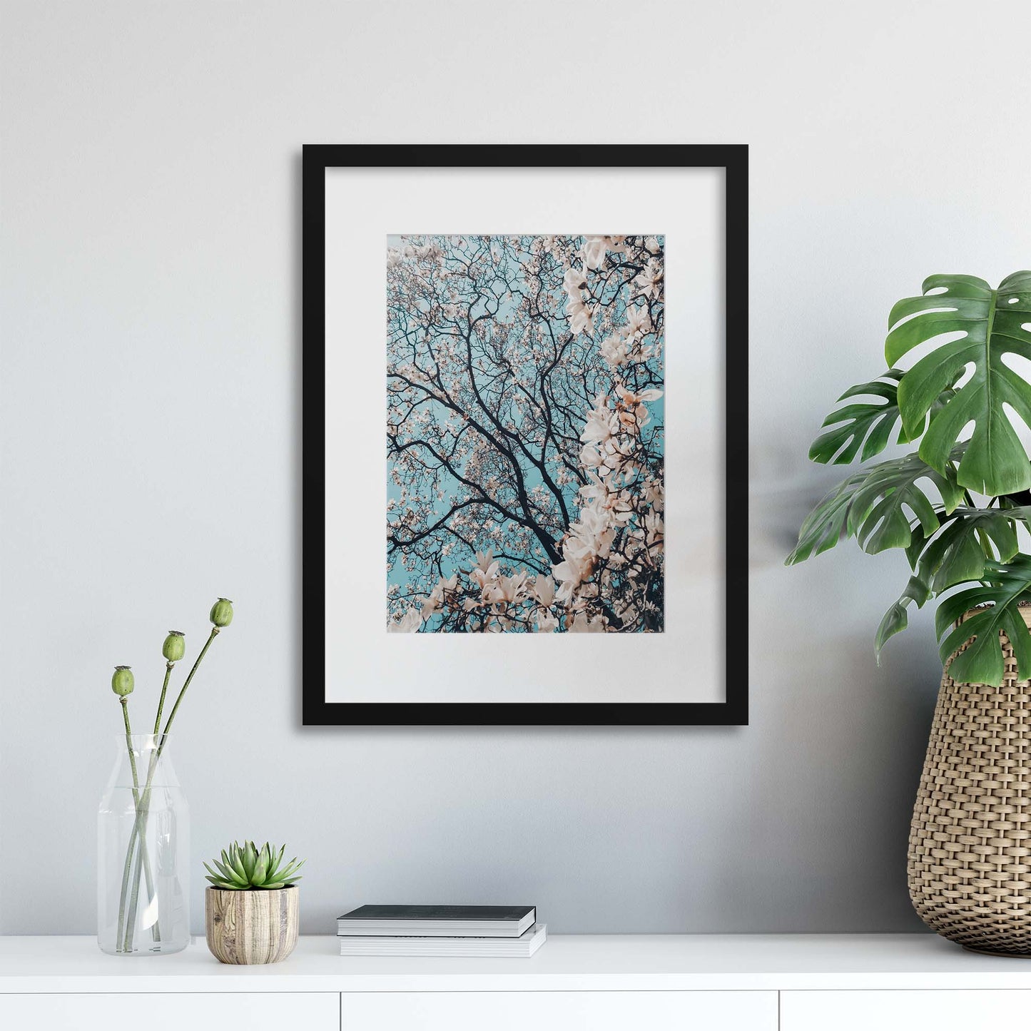 Magnolia Blossoms Framed Print - USTAD HOME