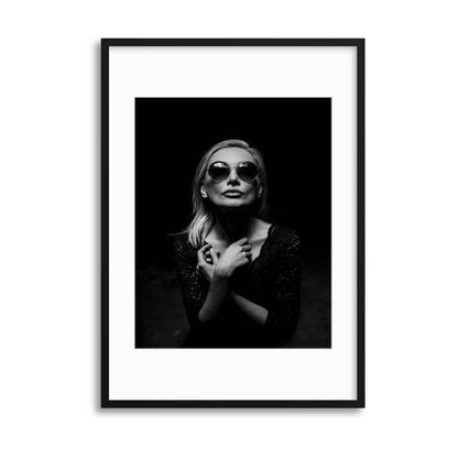 Portraits in Noir: Sunglasses Framed Print - USTAD HOME