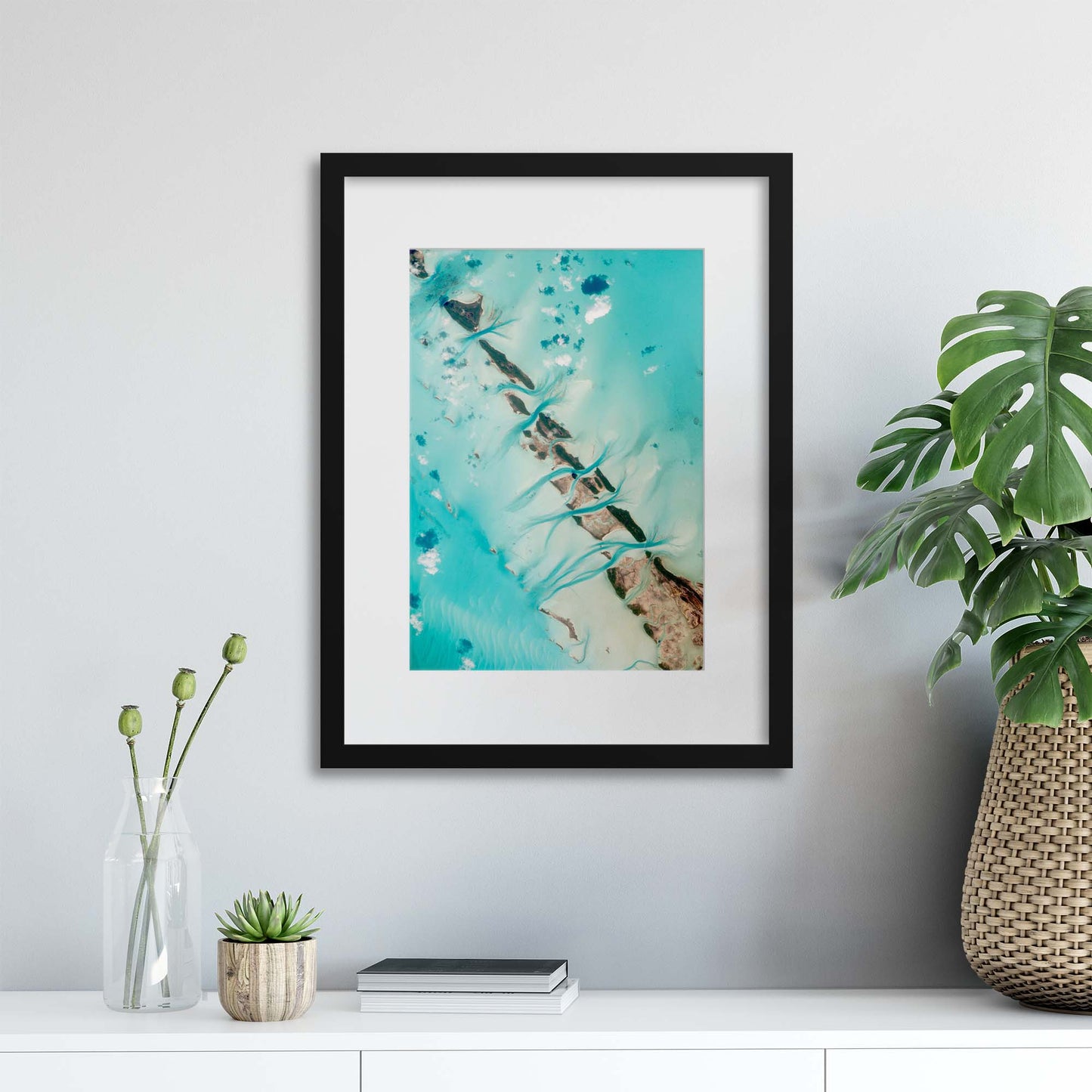 Turquoise Currents Framed Print - USTAD HOME