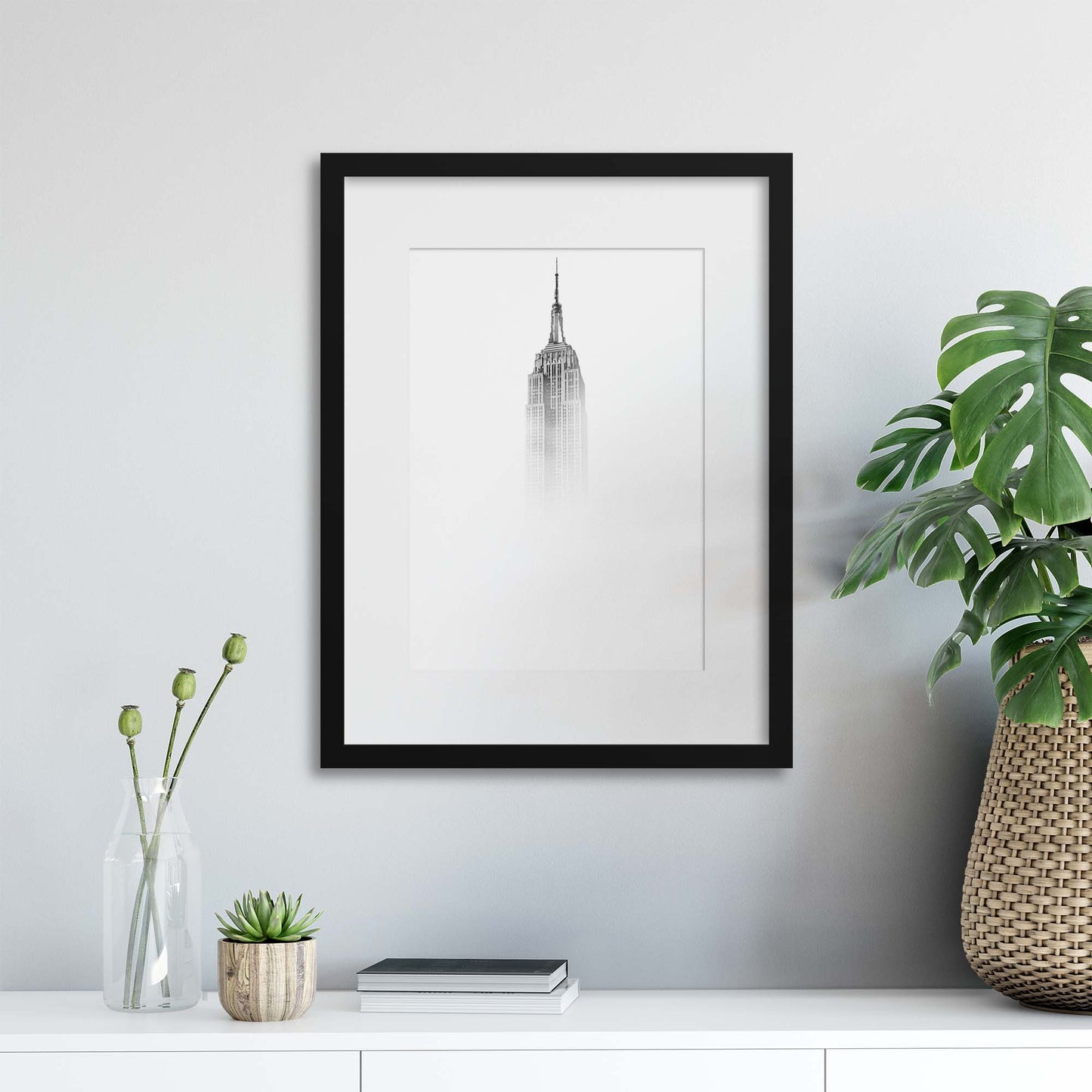 Empire State in the Mist Framed Print - USTAD HOME