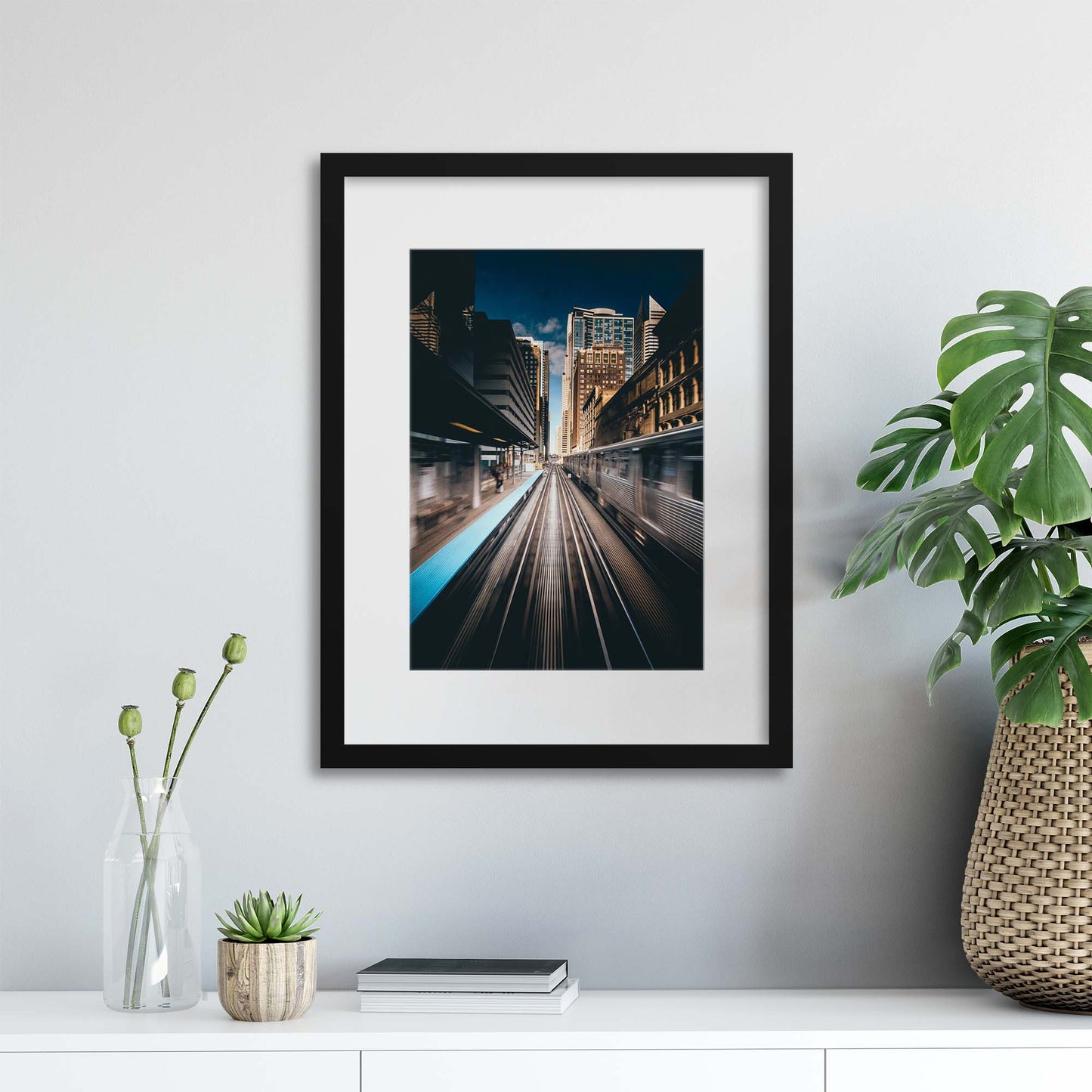 Timelapse Tracks Framed Print - USTAD HOME