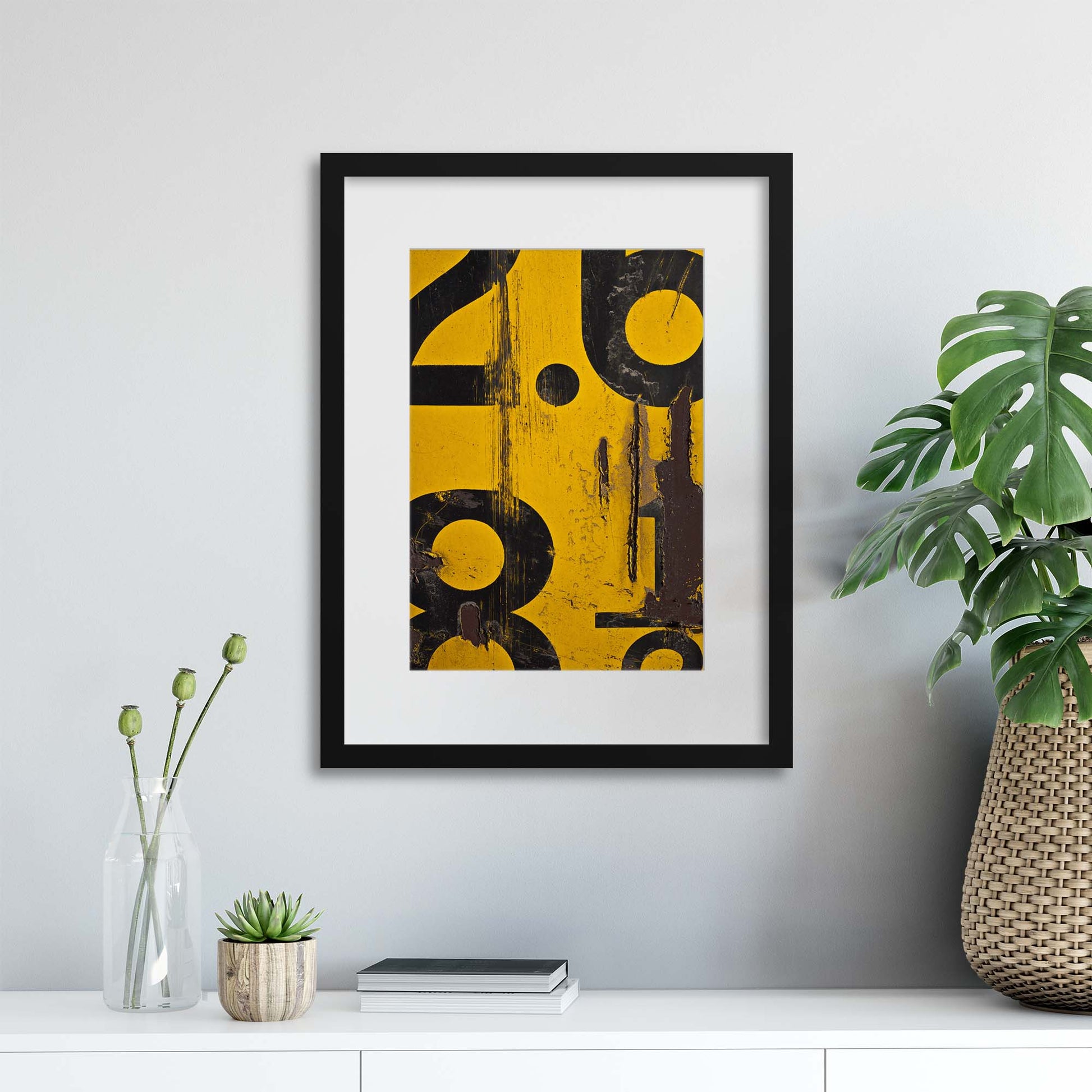 Industrial Textures I, Yellow and Black Framed Print - USTAD HOME