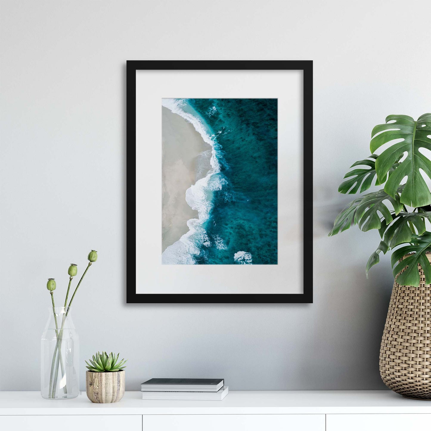 Deep Turquoise Shores Framed Print - USTAD HOME