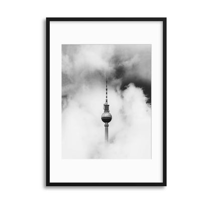 Fernsehturm Wolken Framed Print - USTAD HOME