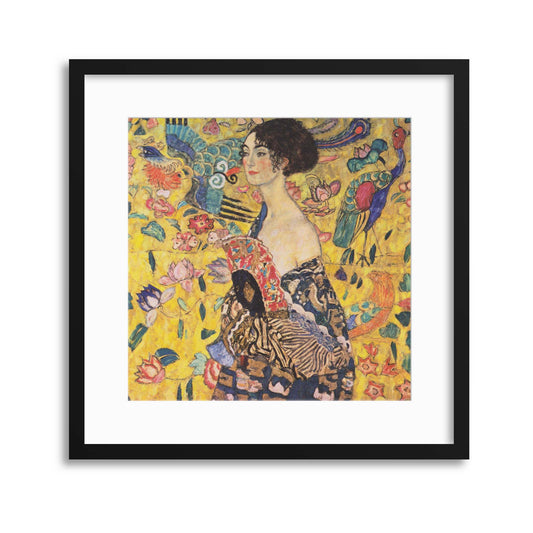 Gustav Klimt, &quot;Lady with Fan&quot; Framed Print - USTAD HOME