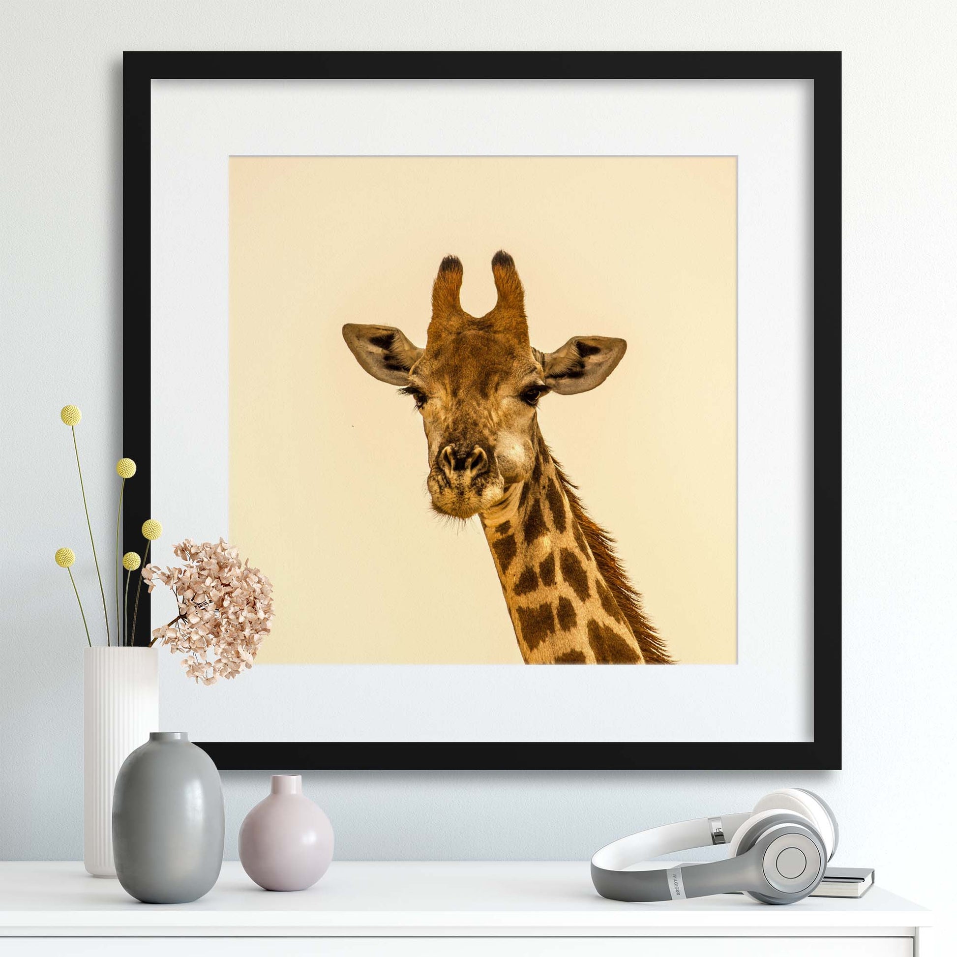 Giraffe Portrait Framed Print - USTAD HOME