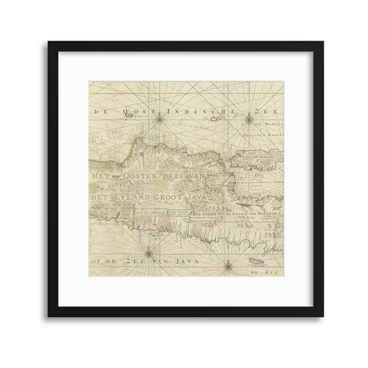 Vintage Map Java Rijks Museum Framed Print - USTAD HOME