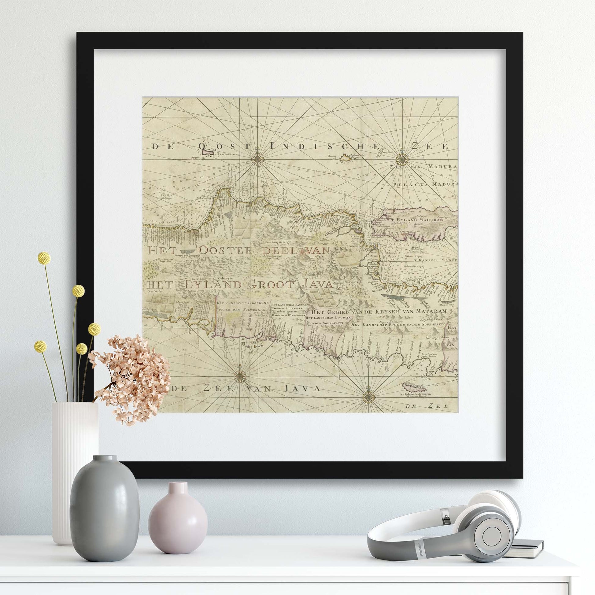 Vintage Map Java Rijks Museum Framed Print - USTAD HOME