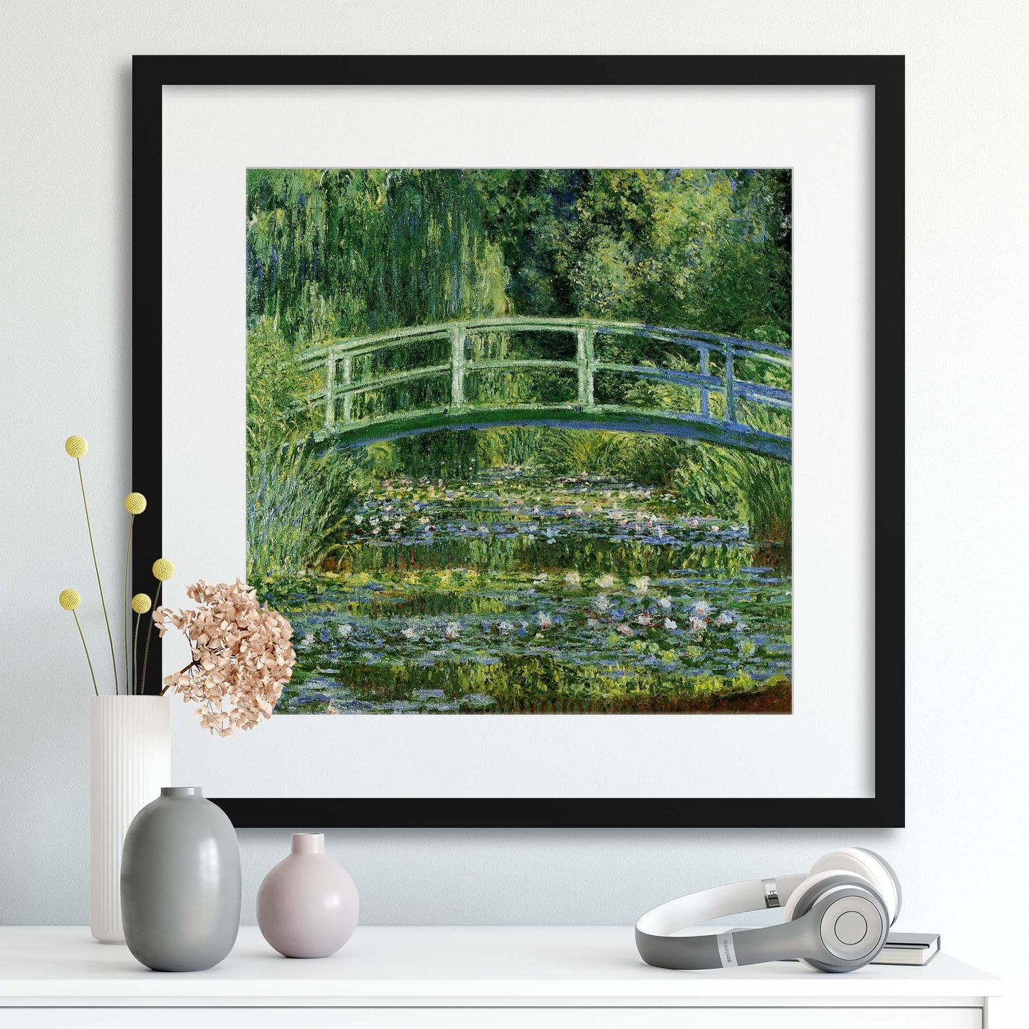 Claude Monet, &quot;Water Lilies and Japanese Bridge&quot; Framed Print - USTAD HOME