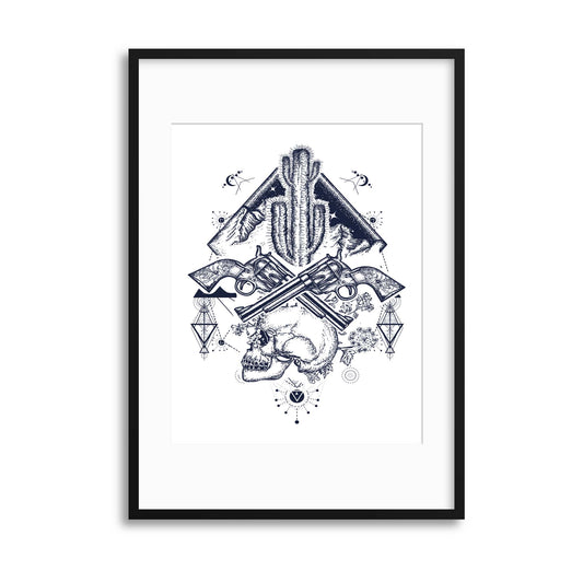 Guns and Skulls Framed Print - USTAD HOME