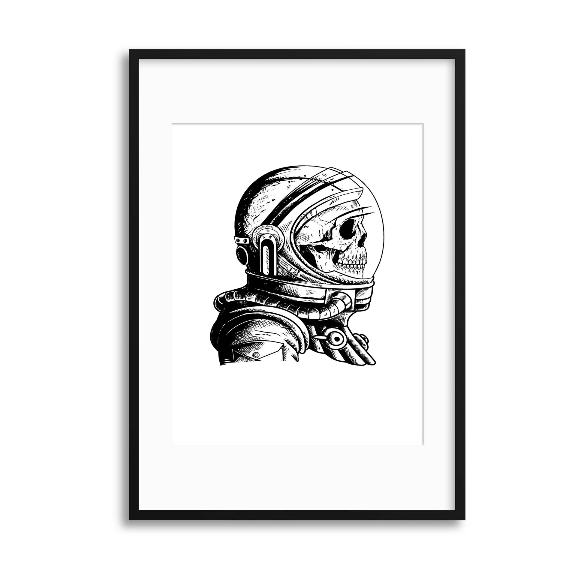 Astroskull White Framed Print - USTAD HOME