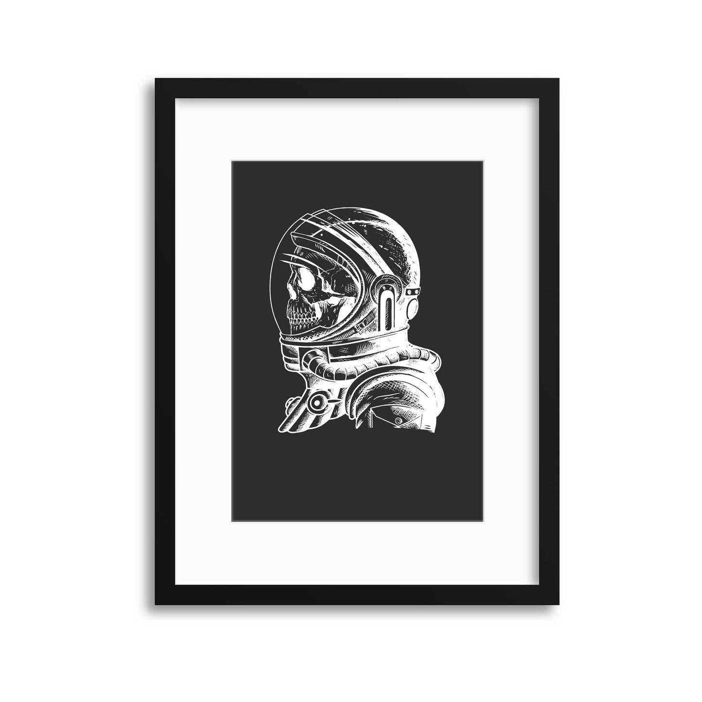 Astroskull Black Framed Print - USTAD HOME