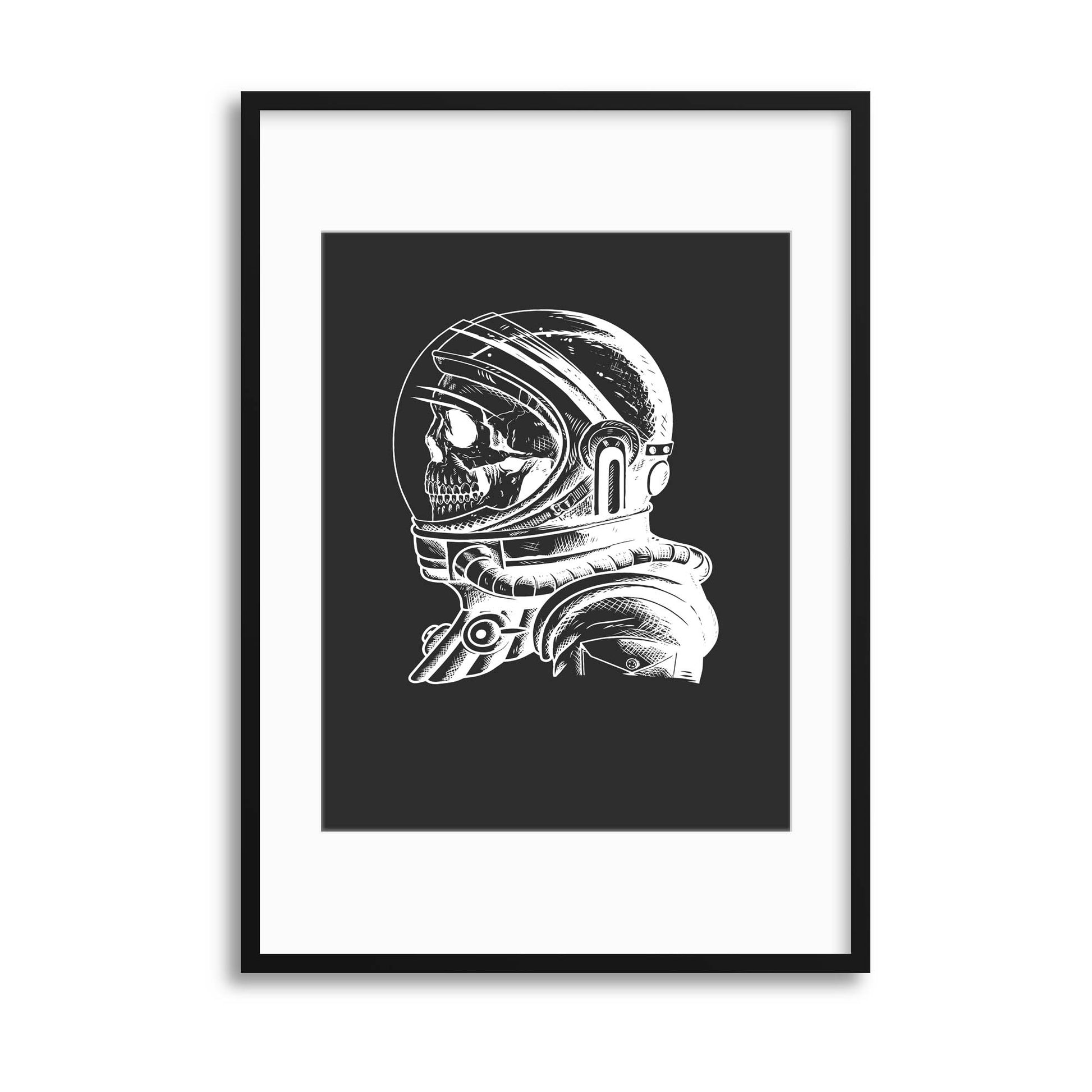 Astroskull Black Framed Print - USTAD HOME