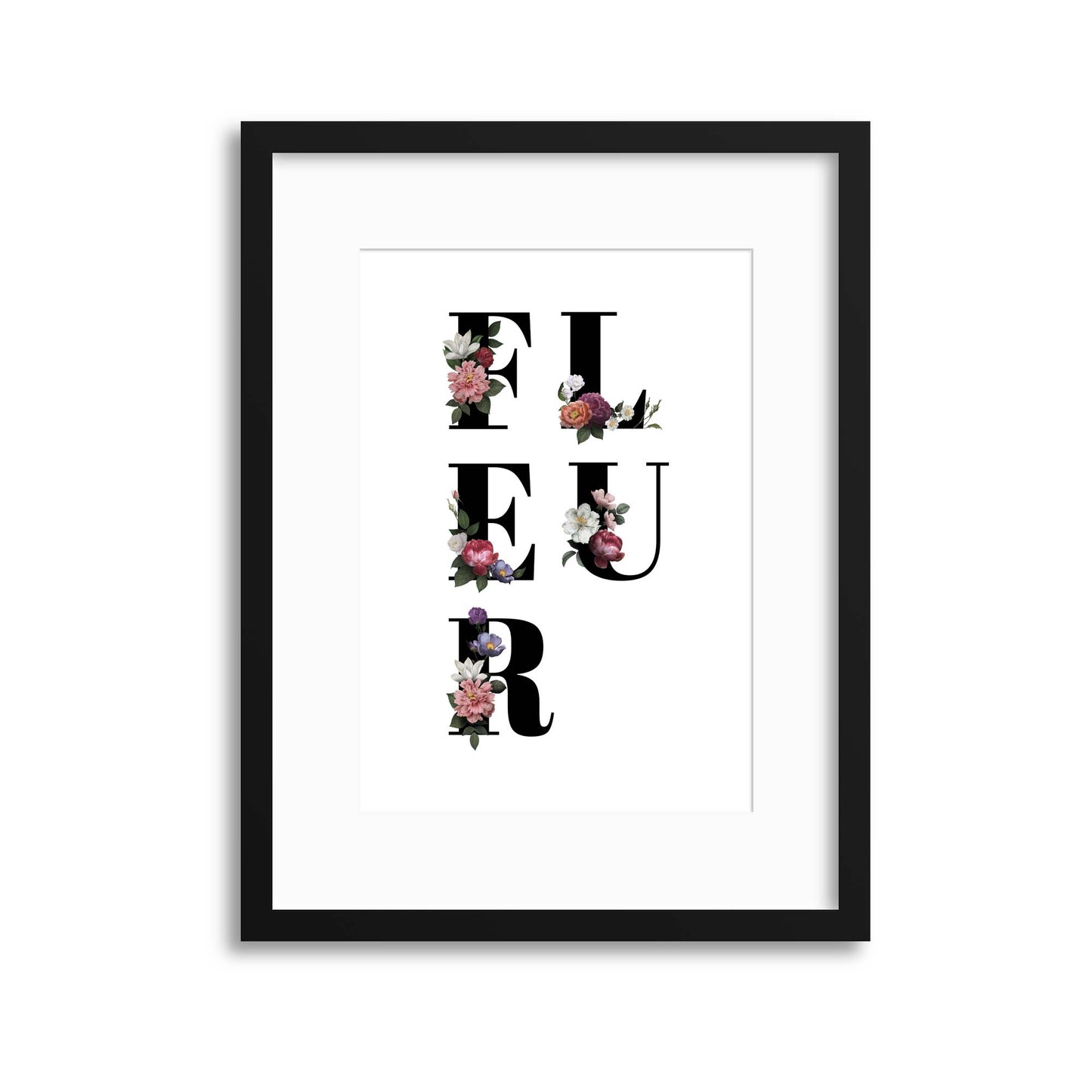 Fleur Typography Framed Print - USTAD HOME