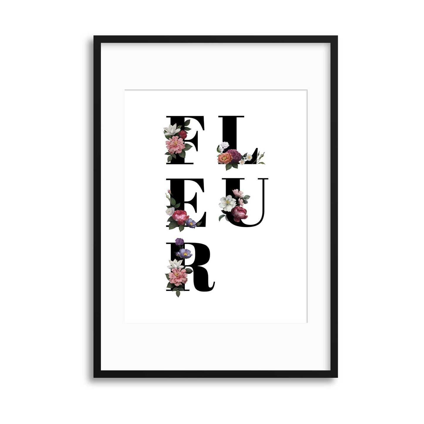 Fleur Typography Framed Print - USTAD HOME