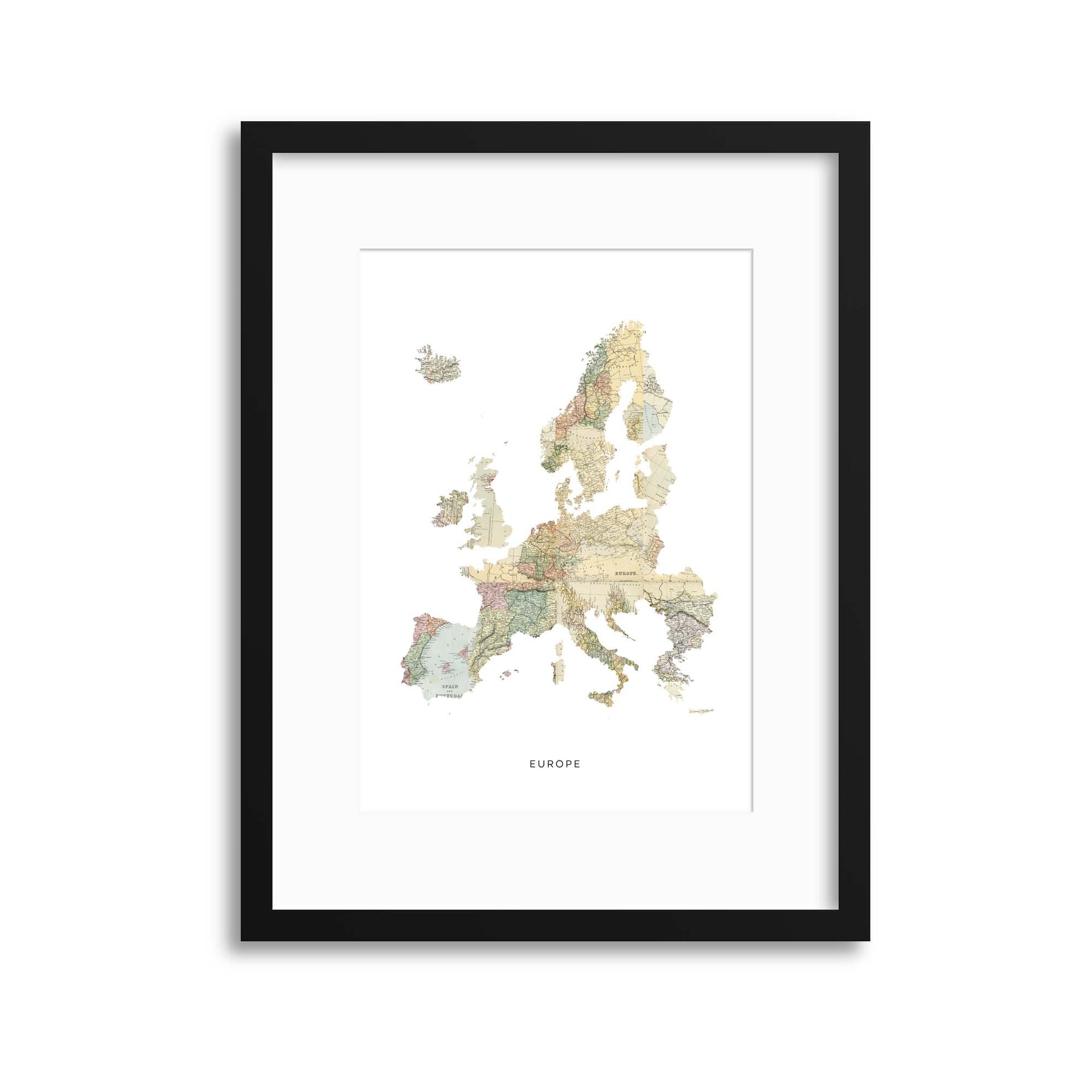 Map Countries: Europe Framed Print - USTAD HOME