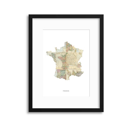 Map Countries: France Framed Print - USTAD HOME