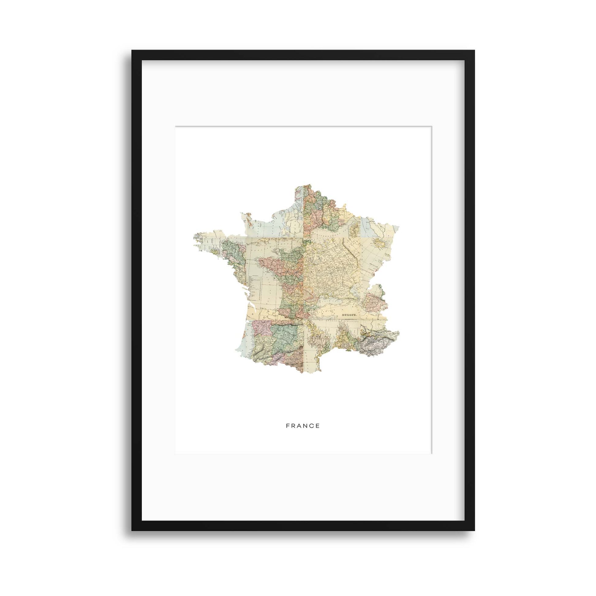 Map Countries: France Framed Print - USTAD HOME